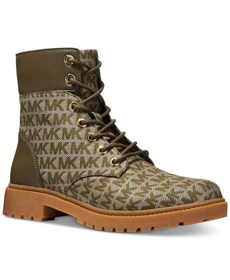 michael kors women's alistair lace-up lug sole combat booties